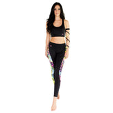 Fitness Leggings - Black / Rainbow